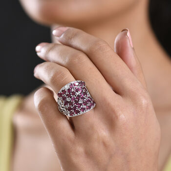 D'Joy AA nat&uuml;rlicher Rhodolith Granat und Zirkon Ring - 7,50 ct.