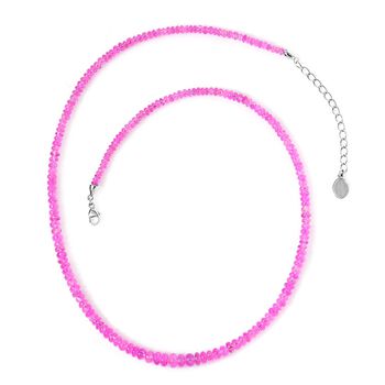 RHAPSODY zertifiziert und gepr&uuml;ft AAAA rosa Saphir Halskette in 950 Platin, 45cm - 69 ct.