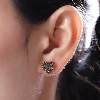 GP Heart Kollektion- Rote Diamant und blaue Saphir Ohrstecker - 0,89 ct.