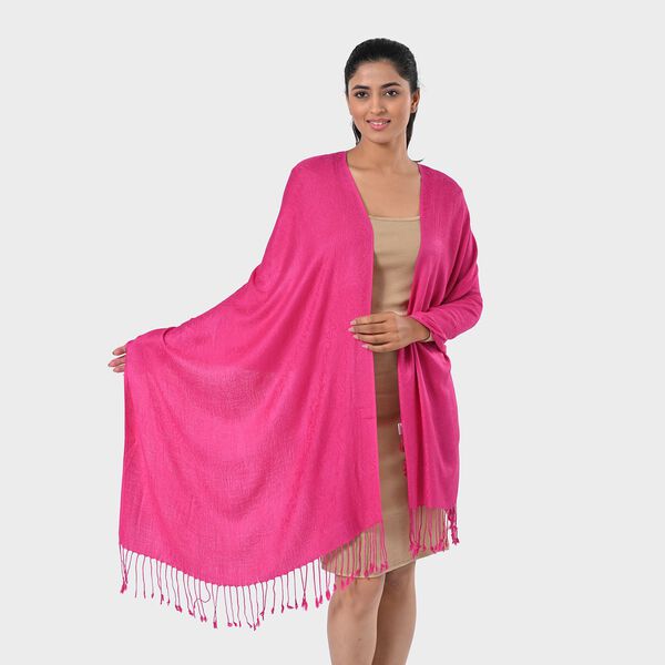 Jacquard-Schal aus Viskose und Geldb&ouml;rse aus PU-Leder mit RFID-Schutz Rosa image number 11