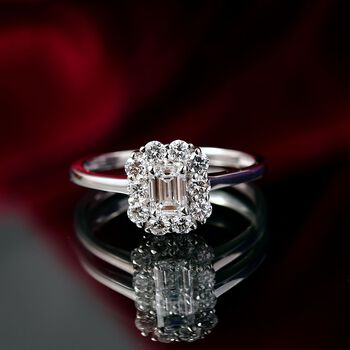 LUXURIANT SGL zertifizierter VS-GH Labor Diamant Ring in 375 Wei&szlig;gold - 1 ct.
