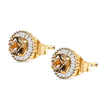AAA Turkizit und Diamant-Ohrstecker - 1,44 ct.