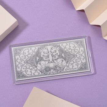 999er Silber-Barren mit Pixiu-Motiv, 1 Gramm, 5,5x11cm