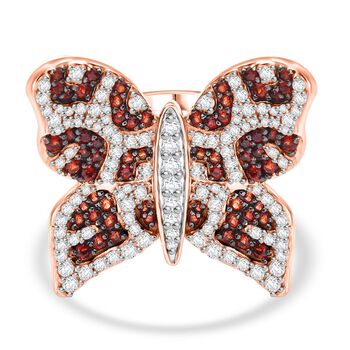 GP Trionfo Kollektion -Wei&szlig;er und brauner Zirkon und Kanchanaburi blauer Saphir-Ring - 3,30 ct.