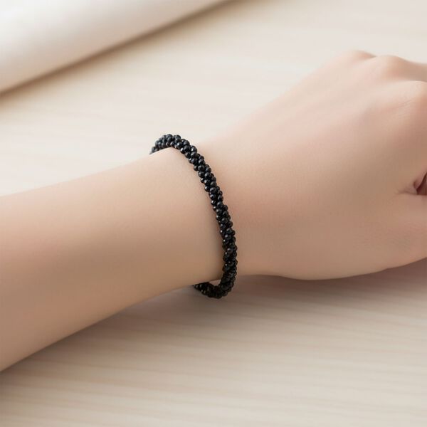 Schwarze Spinell 45cm Halskette und 19cm Armband image number 9