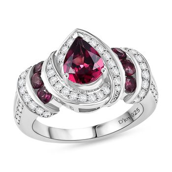 D'Joy AA Rhodolith Granat und Zirkon Ring - 3,18 ct.