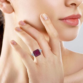 Afrikanischer Rubin und Moissanit-Ring - 8,08 ct.