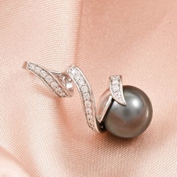 ILIANA zertifiziert und gepr&uuml;ft AAA Tahiti Perle und Diamant (SI) Anh&auml;nger in 750 Wei&szlig;gold