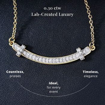LUXURIANT SI Labor Diamant 45+5cm Halskette, 925 Silber 750 Gelbgold Vermeil - 0,33 ct.