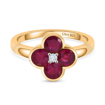 D'Joy afrikanischer Rubin und Zirkon Ring - 1,83 ct.