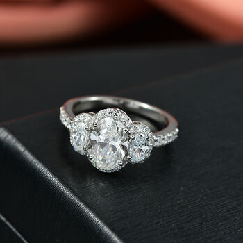LUXURIANT DIAMOND - Lab Grown Diamant VS-EF IGI zertifiziert Ring, 950 Platin (Gr&ouml;&szlig;e 17.00) ca. 2.50 ct