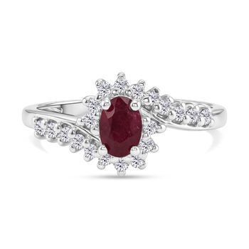 D'Joy afrikanischer Rubin und Zirkon Ring - 1,31 ct.