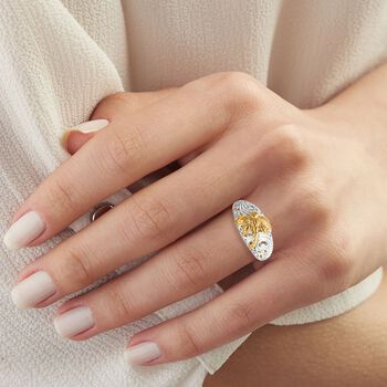 D'Joy Royal Bali &ndash; Zweifarbiger Ring mit Libellenmotiv