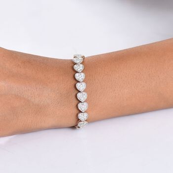 LUXURIANT SGL zertifiziertes SI-GH Labor Diamant 19cm Armband, 925 Silber 750 Ros&eacute;gold Vermeil - 4 ct.
