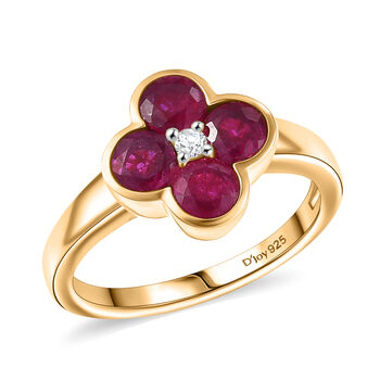 D'Joy afrikanischer Rubin und Zirkon Ring - 1,83 ct.
