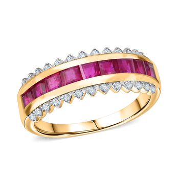 Afrikanischer Rubin und Moissanit Ring - 2,6 ct.