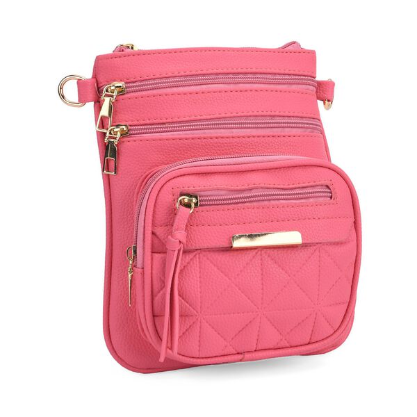 Maxikleid aus Viskose-Crepe mit Lurex Ombre-Schal mit Quasten aus Poly-Seide-Modal und Crossbody Tasche Rosa image number 18