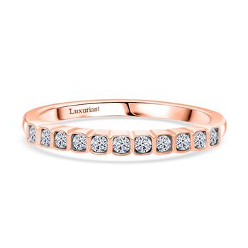 LUXURIANT DIAMOND - Lab Grown Diamant SI-GH Ring 925 Silber 750 Ros&eacute;gold Vermeil (Gr&ouml;&szlig;e 17.00) ca. 0.25 ct