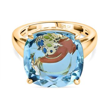 GP Trionfo Kollektion- Himmelblauer Topas und Kanchanaburi blauer Saphir Ring - 13,56 ct.