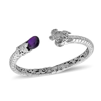 Royal Bali Kollektion- afrikanischer Amethyst 19cm Armreif - 4 ct.