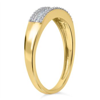 LUXURIANT SI-GH Labor Diamant Ring, 925 Silber 750 Gelbgold Vermeil - 0,25 ct.