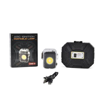 ARC Ignition Kompakte LED Lampe, 3 Farbmodi plus Blitz, Bewegungssperrtaste, 400 Lumen, Speicher per USB C aufladbar, 11.5 x 9.5 x 4 cm, Schwarz
