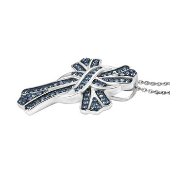 LUXURIANT SGL zertifizierter VS Labor blauer Diamant Anh&auml;nger mit 50cm Kette - 0,50 ct.