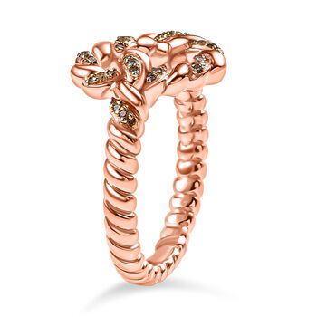 GP Amore Kollektion - Nat&uuml;rlicher Champagner Diamant und Kanchanaburi blauer Saphir Ring - 0,19 ct.