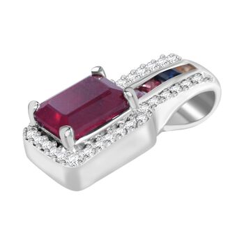 AA afrikanischer Rubin, mehrfarbiger Saphir und Zirkon-Anh&auml;nger - 2,75 ct.