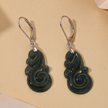 D'Joy Nat&uuml;rlicher Olmek Jadeit Ohrringe 925 Silber Rhodiniert ca. 10.00 ct