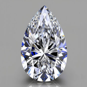 LUXURIANT VS Labor Diamant ungefasster Edelstein, Tropfen- und Facettenschliff - 5 ct.