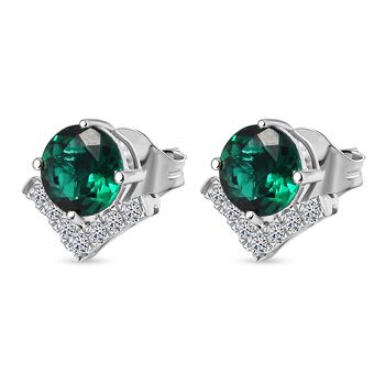 AAA Lab Grown Smaragd, Lab Grown Diamant Ohrringe 417 Gold ca. 4.20 ct
