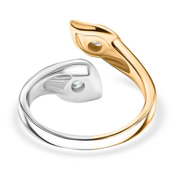 D'Joy blauer Zirkon zweifarbiger Ring und Ohrringe image number 6