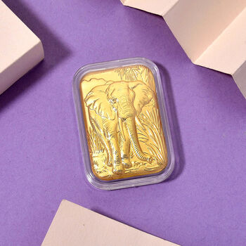 999er Goldfolie mit Elefant-Motiv, 10mg, 3,1x4,5cm