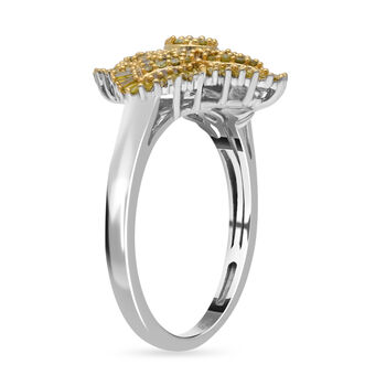 Gelber Diamant Cluster Ring - 1 ct.