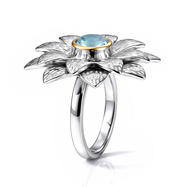 EverTrue himmelblauer Topas zweifarbiger Ring - 1 ct. image number 5