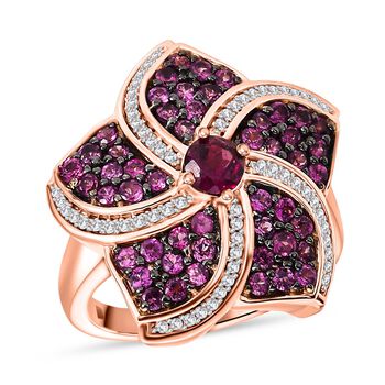 D'Joy Rhodolith Granat und Zirkon Ring - 1,75 ct.