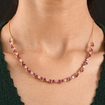 D'Joy afrikanische Rubin und Zirkon 45cm Halskette - 13,06 ct.