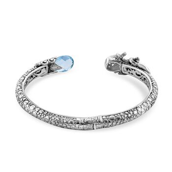 Royal Bali Kollektion- Blauer Topas 19cm Armreif - 4,11 ct.