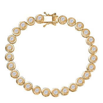 LUXURIANT DIAMOND - Lab Grown Diamant SI-GH Armband ca. 19 cm 925 Silber 750 Gelbgold Vermeil ca. 4.00 ct