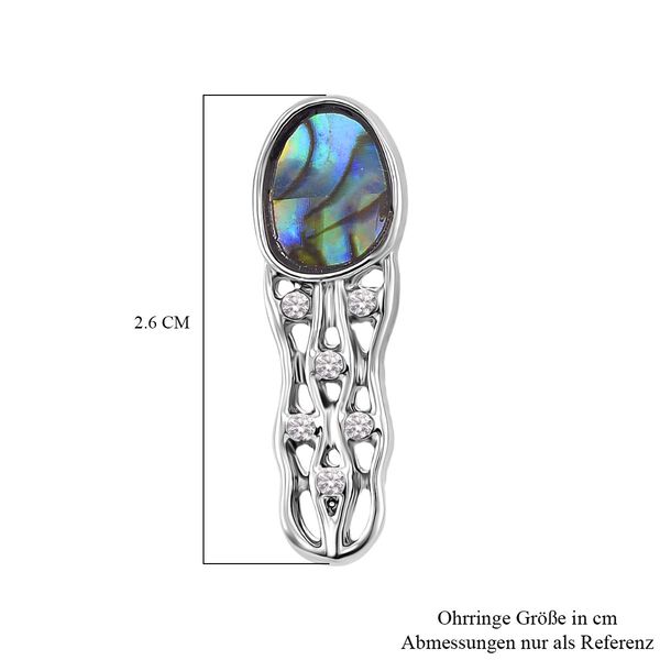 J Francis gefertigt mit SWAROVSKI- Abalone Muschel und wei&szlig;er Kristall Ring und Ohrringe image number 7