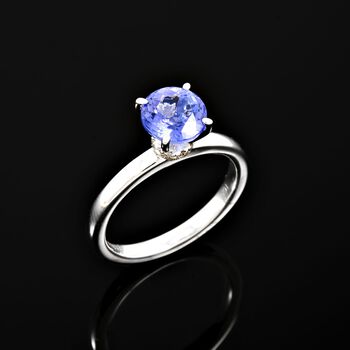 LUXORO zertifiziert und gepr&uuml;ft AAA Tansanit und Diamant Ring in 417 Wei&szlig;gold - 1,65 ct.