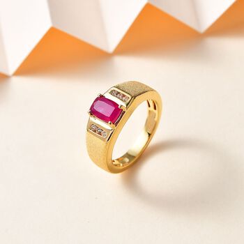 Afrikanischer Rubin und Zirkon Ring - 1,58 ct.