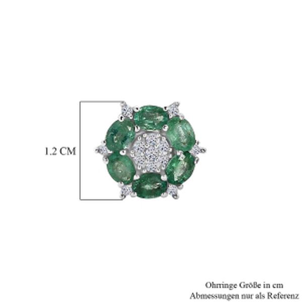 D'Joy AAA Kagem sambische Smaragd und Labor Diamant Ohrringe - 2,16 ct. image number 4