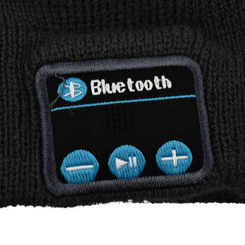 Beanie M&uuml;tze mit Bluetooth Kopfh&ouml;rer, schwarz