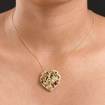 GP Amore x Trionfo Kollektion- Mosambik Granat, Peridot und Multi-Edelstein Anh&auml;nger mit 50cm Kette - 2,82 ct.