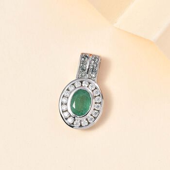 Smaragd und Moissanit Anh&auml;nger, ca. 2,06 ct.