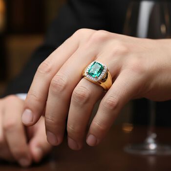 LUXURIANT AAA Labor kolumbianischer Smaragd und Labor Diamant Ring - 1,41 ct.