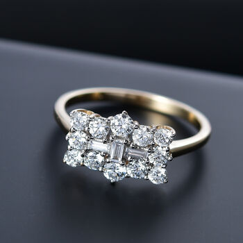 LUXURIANT DIAMOND - Lab Grown Diamant VS-EF SGL zertifiziert Ring 375 Gold (Gr&ouml;&szlig;e 18.00) ca. 1.00 ct