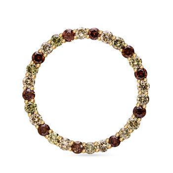 SGL zertifizierter SI nat&uuml;rlicher gelber, brauner und gr&uuml;ner Diamant Anh&auml;nger in 585 Gold - 1 ct.